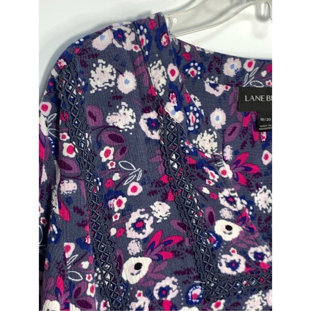 Lane Bryant Women's Floral Boho Long Sleeve Peasant Blouse Top Size 18/20 - Picture 6 of 9
